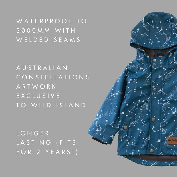 Wild Island Co Waterproof Kids Raincoat for boys+girls - Wild Island, Blue (2-9yrs) Kids and Adults Quality Clothing Designed in Tasmania Australia 4