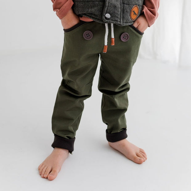 Wild Island Co Discoverer Kids Pants for girls + boys, Wild Island, sage green (1-8Y) Kids and Adults Quality Clothing Designed in Tasmania Australia 6