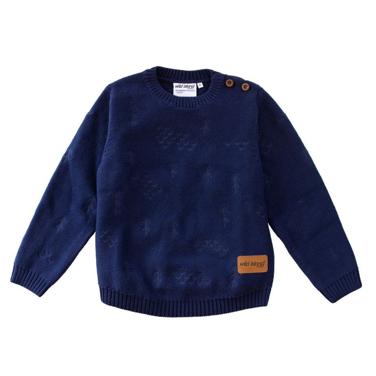 Wild Island Co Knitted Kids jumper for boys + girls, Wild Island, Navy Blue (1-8Y) Kids and Adults Quality Clothing Designed in Tasmania Australia 2