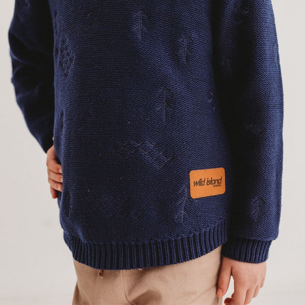 Wild Island Co Knitted Kids jumper for boys + girls, Wild Island, Navy Blue (1-8Y) Kids and Adults Quality Clothing Designed in Tasmania Australia 6