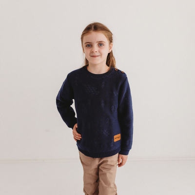 Wild Island Co Knitted Kids jumper for boys + girls, Wild Island, Navy Blue (1-8Y) Kids and Adults Quality Clothing Designed in Tasmania Australia 1