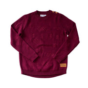 Wild Island Co Mens/Womens Jumper, cotton knitted pullover, Wild Island, Burgundy Red Kids and Adults Quality Clothing Designed in Tasmania Australia 2